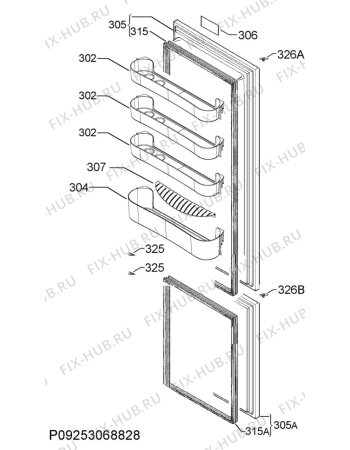 Взрыв-схема холодильника Frigidaire FRFF200W1 - Схема узла Door 003